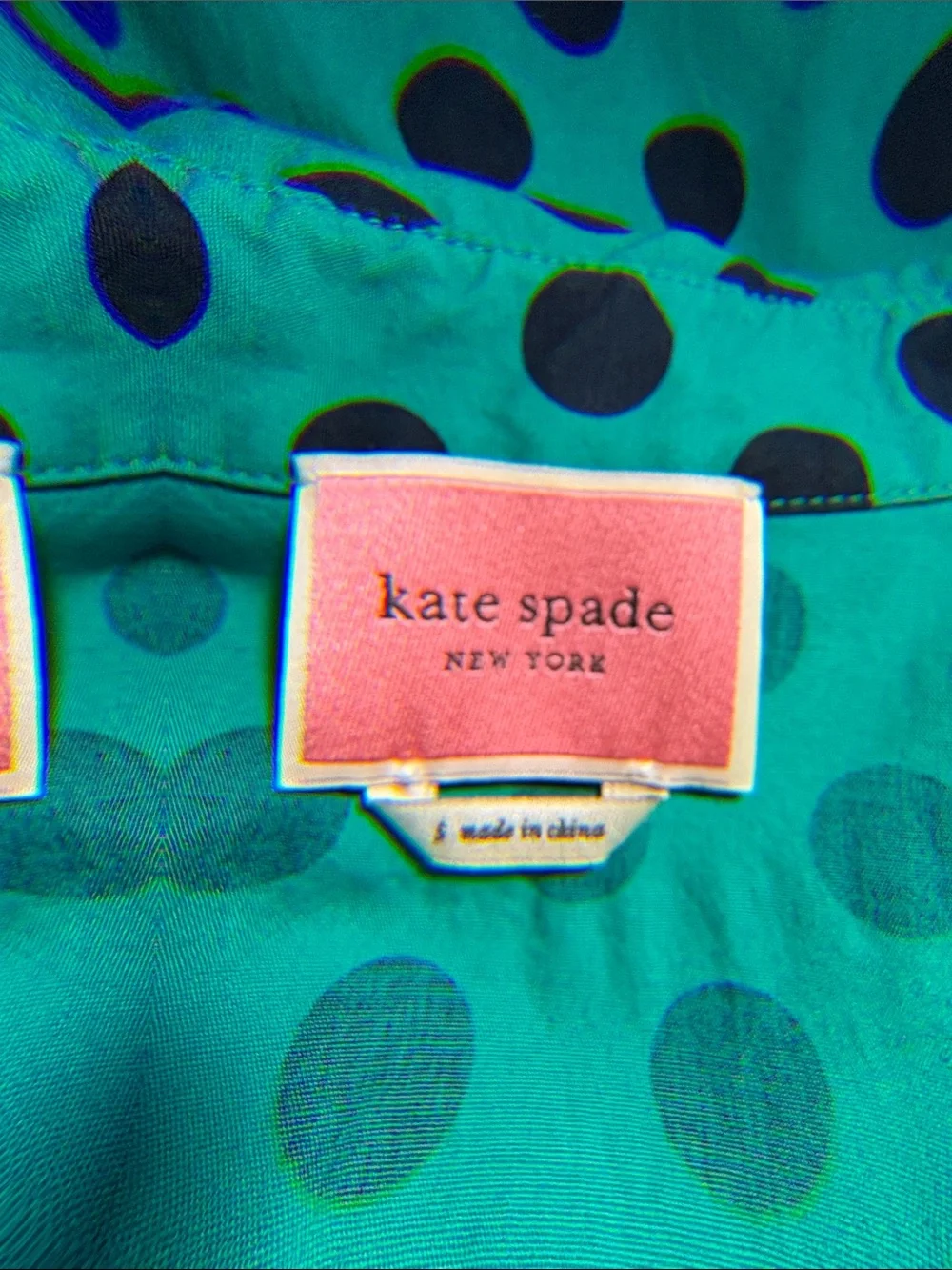 Green Polka Dot kate spade Shirt Dress with Tie Waist